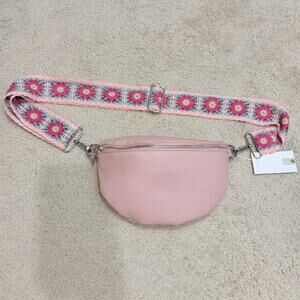 moda luxe Pink Women’s Fannypack Embroidered Free-spirit Artistic